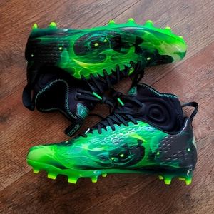 11.5 Under Armour Spotlight Lux MC LE Football Cleats Slime Green 3025376 001